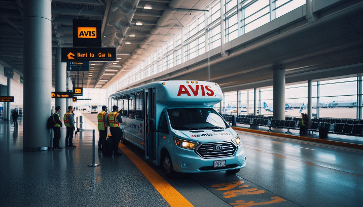 Avis Shuttle Bus At London Heathrow Airport